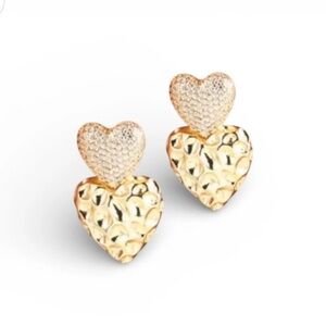 Gold Plated Heart Stud Earrings